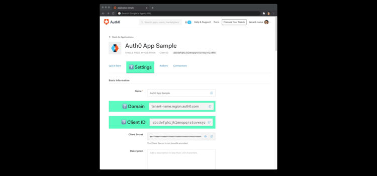 Auth0 application