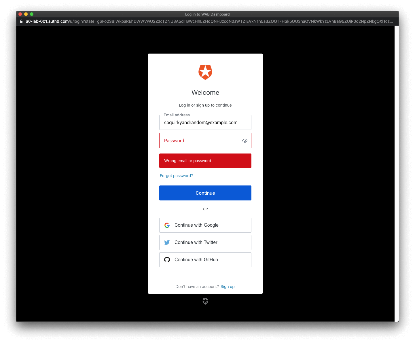 Login demo of auth