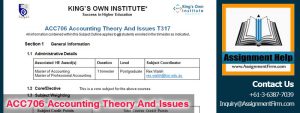 ACC706 – Accounting Theory Assignment