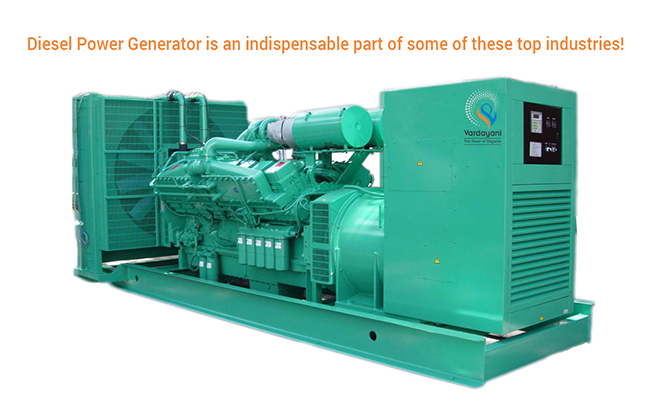 Diesel Power Generator is an Indispensable part of some of these top Industries!