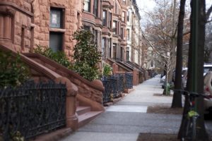 Houses and trees in line in Brooklyn