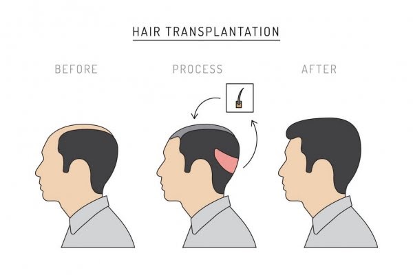 Transplantation of hair