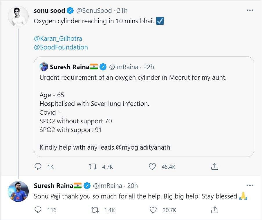 Sonu Sood Helps Suresh Raina